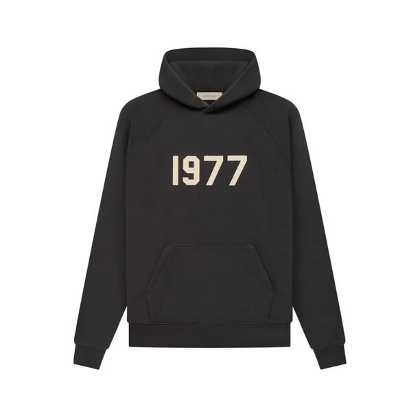 (S) NWT $280 Fear of God Essentials 1977 Hoodie Iron Black - Picture 2 of 4